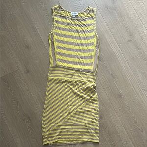Yellow Striped Sleeveless Dress